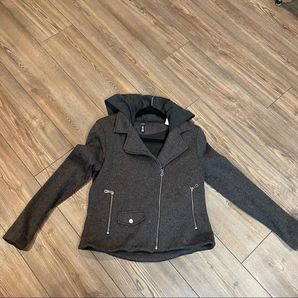Drew Gray Mixed Media sweatshirt Coat small